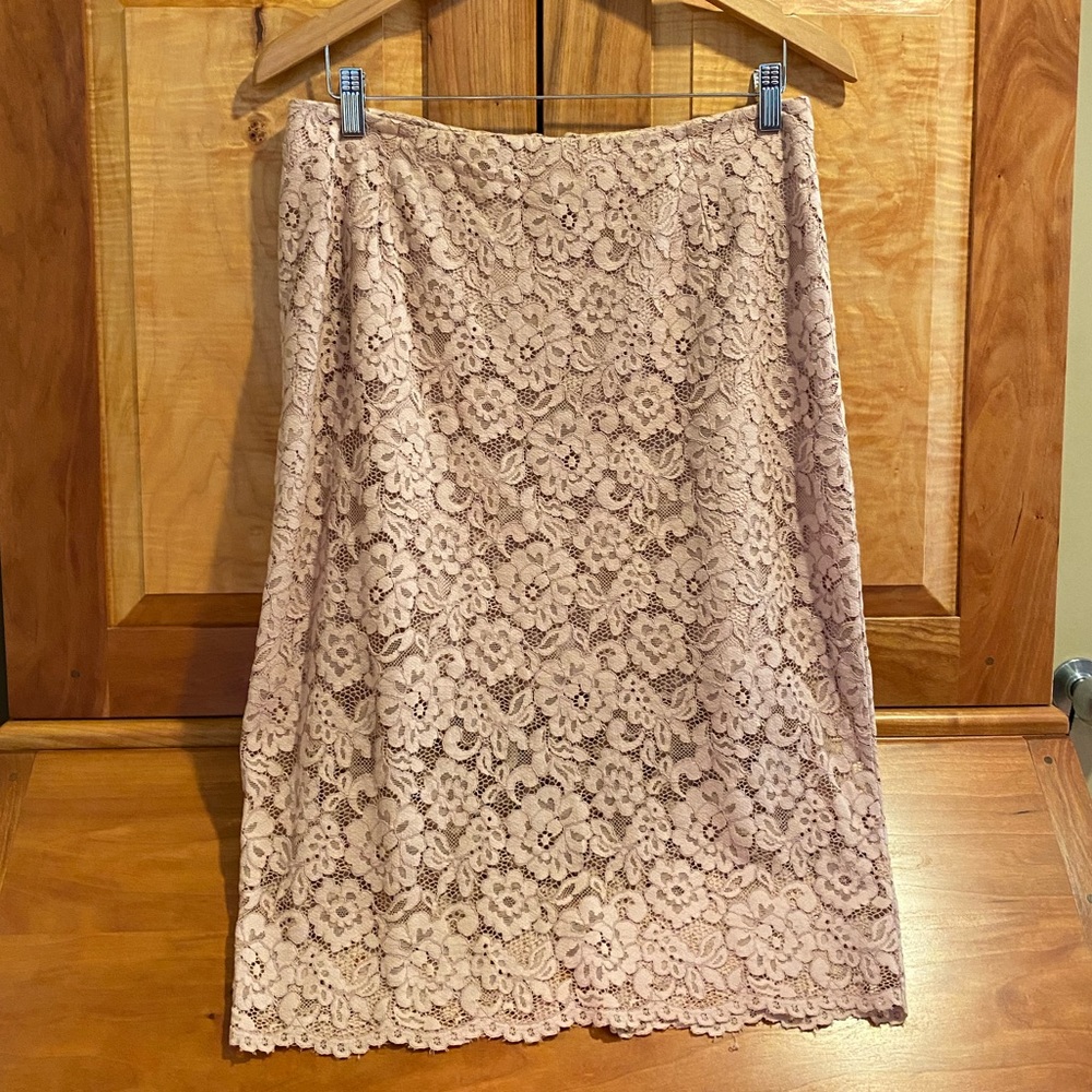 Pink Skirt Set with Black Trim Lace main image 1